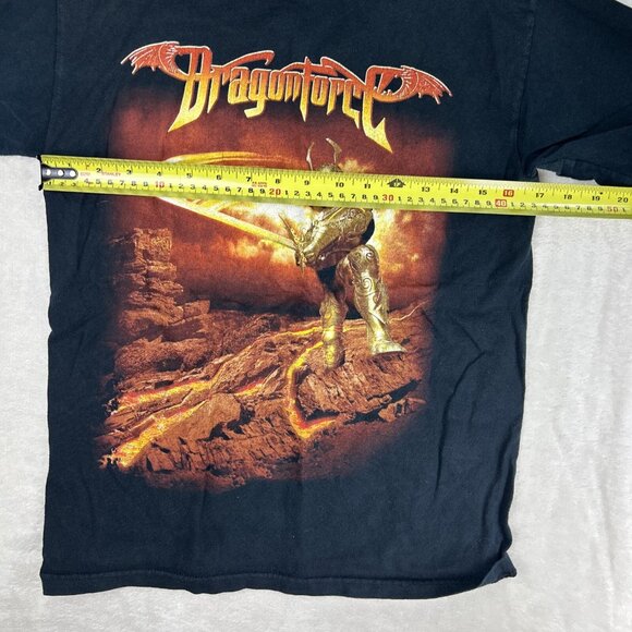 Vintage Dragon Force Power Metal Band Tour T Shirt Size Small Black Anvil Y2K - Picture 7 of 9